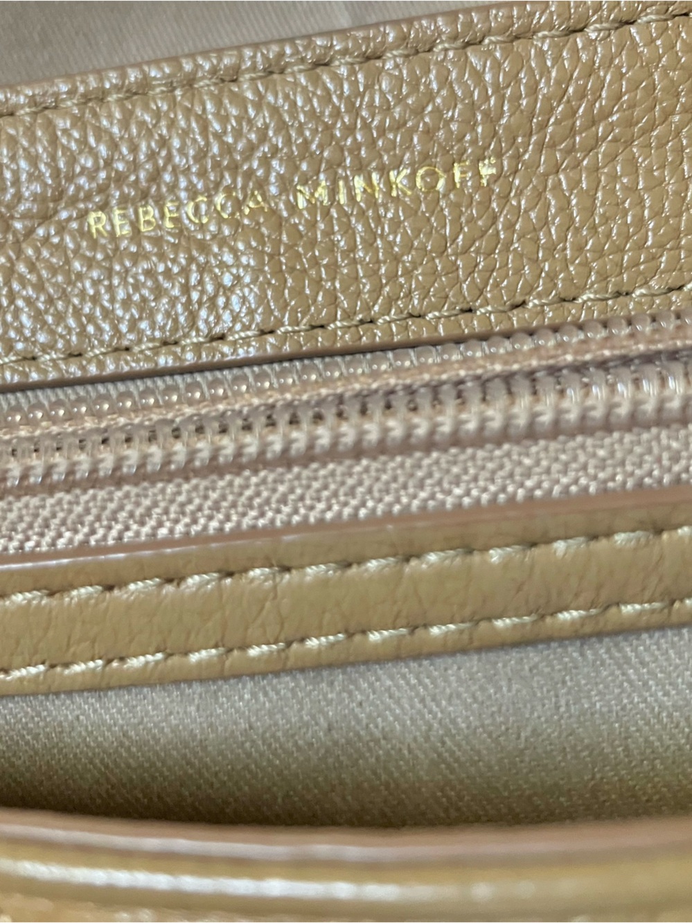 Rebecca Minkoff Edie Flap Chevron Quilted Leather Shoulder Bag in Tan - Picture 16 of 16